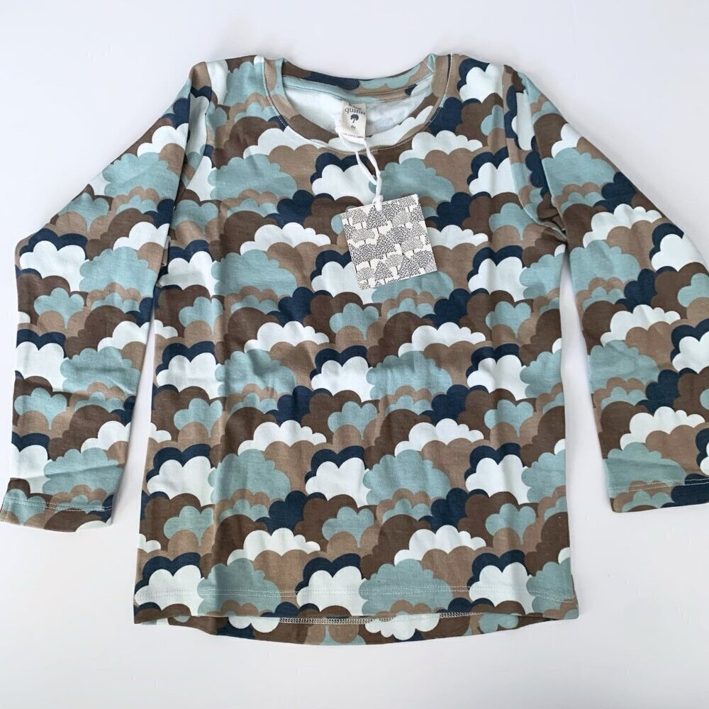 NWT Kate Quinn Organics 70s blue clouds kids tee 6 years